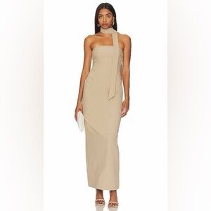 LPA One Shoulder Tan Dress